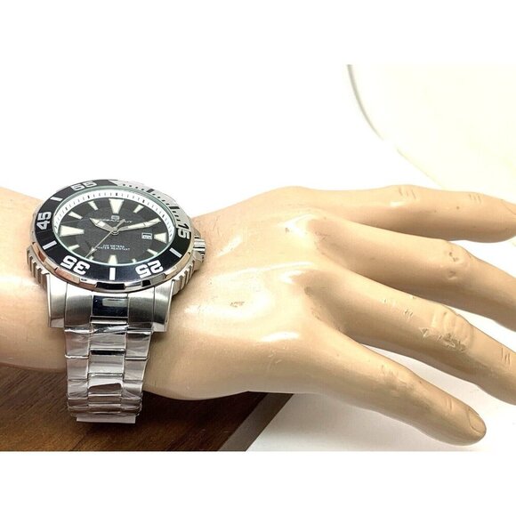 Oceanaut Men's Watch OC02911 Marletta Quartz Black Dial Silver Steel 48mm - Picture 5 of 15